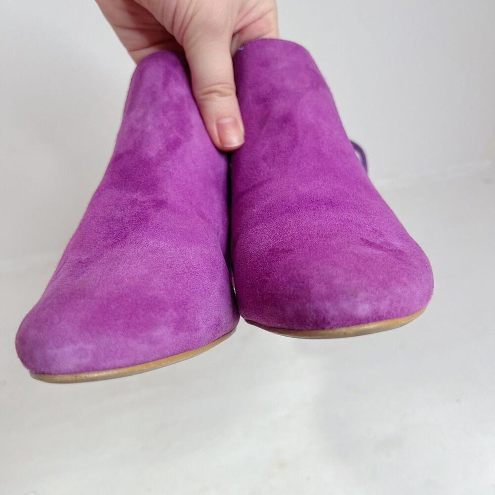 Free People Bright Purple Mules Glitter Booties Chic Women's Size