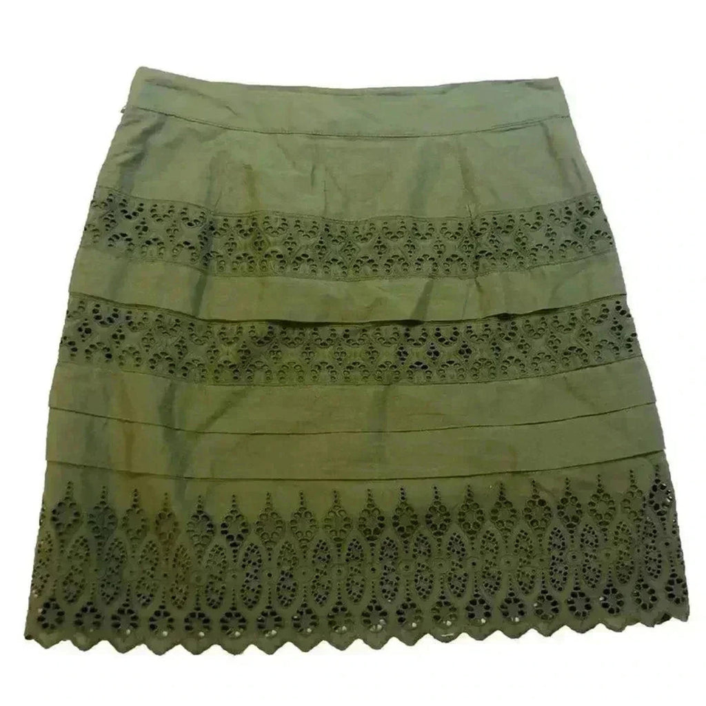 GAP Green Mini Skirt Lace Eyelet Women's Size 2