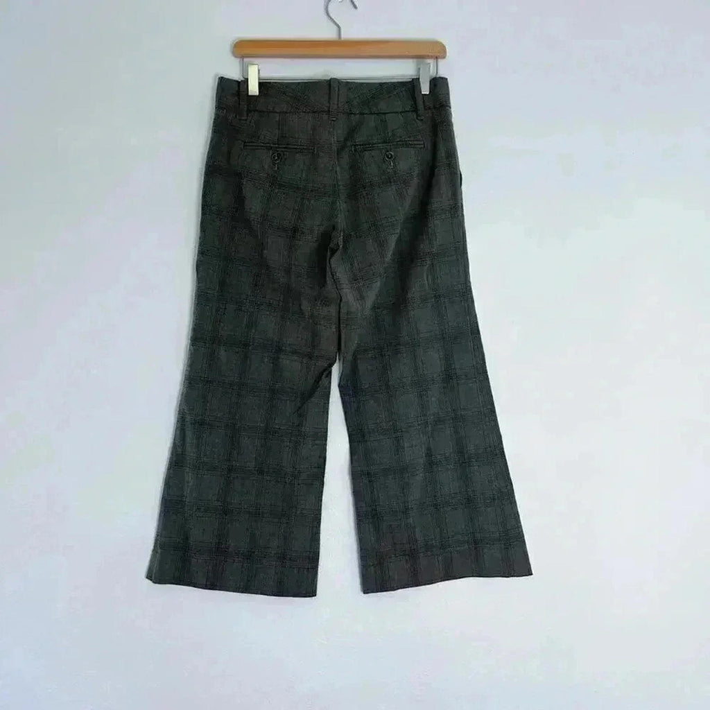 Y2K Vintage Women's GAP Cropped Plaid Pants Straight Leg Office Siren Size 4