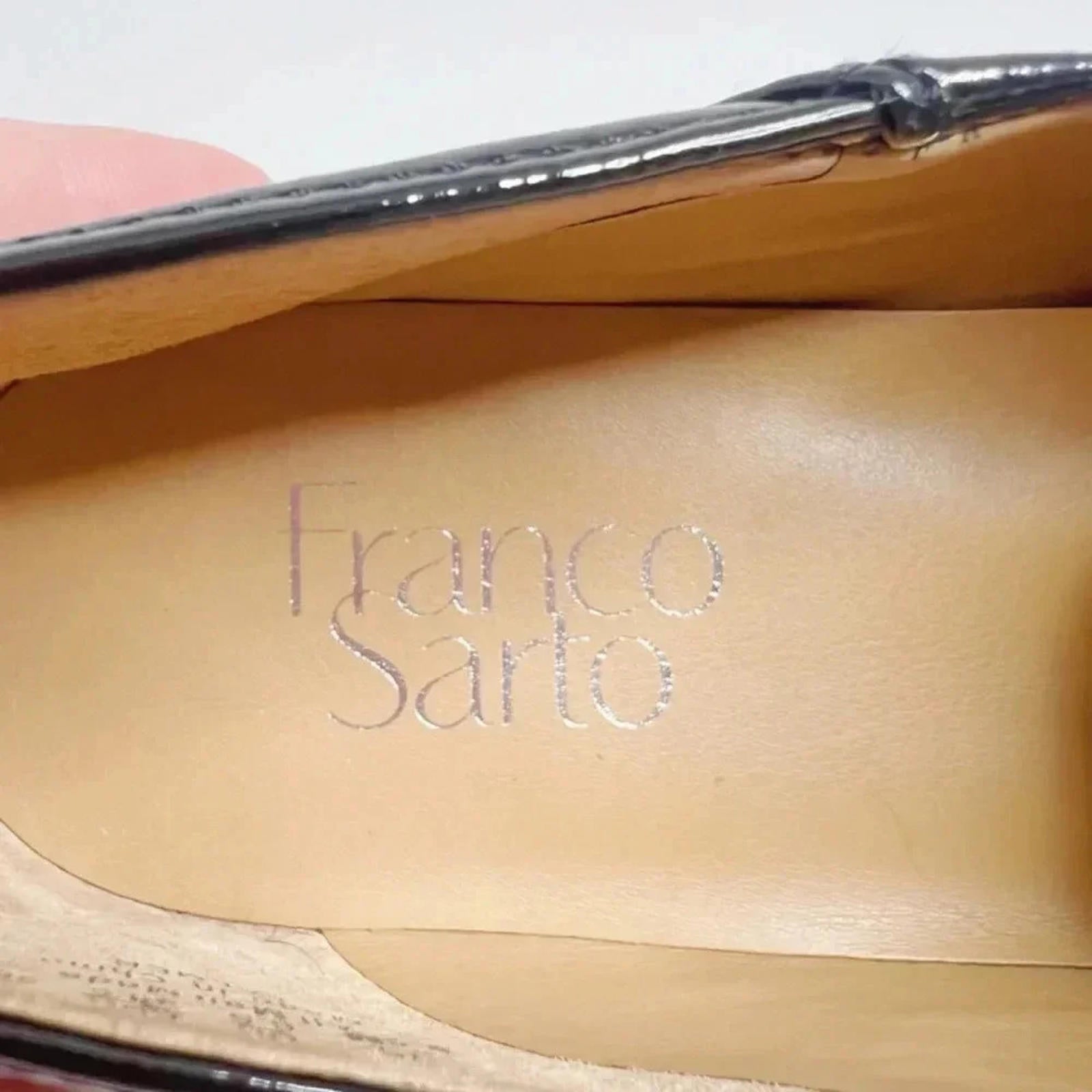 Franco Sarto Palmer Black Patent Leather Loafers Women's Size 8.5