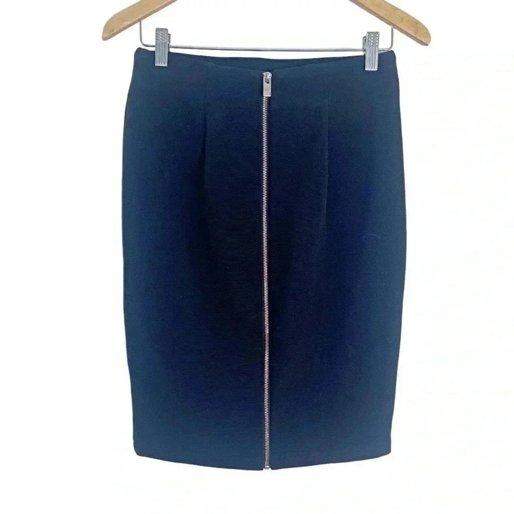 Premise Studio Black Pencil Skirt Ribbed Knee Length Business Casual Size 4P