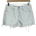 GAP High Rise Slim Cut-Offs Bleached White Denim Shorts Distressed Size 27