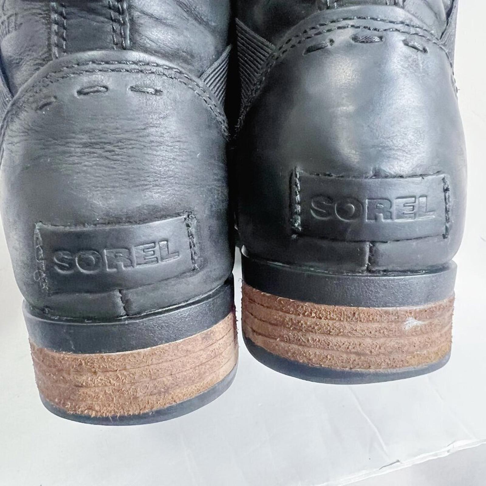 Sorel Emelie H2O Chelsea Boot Black Leather Waterproof Ankle Bootie Size 9