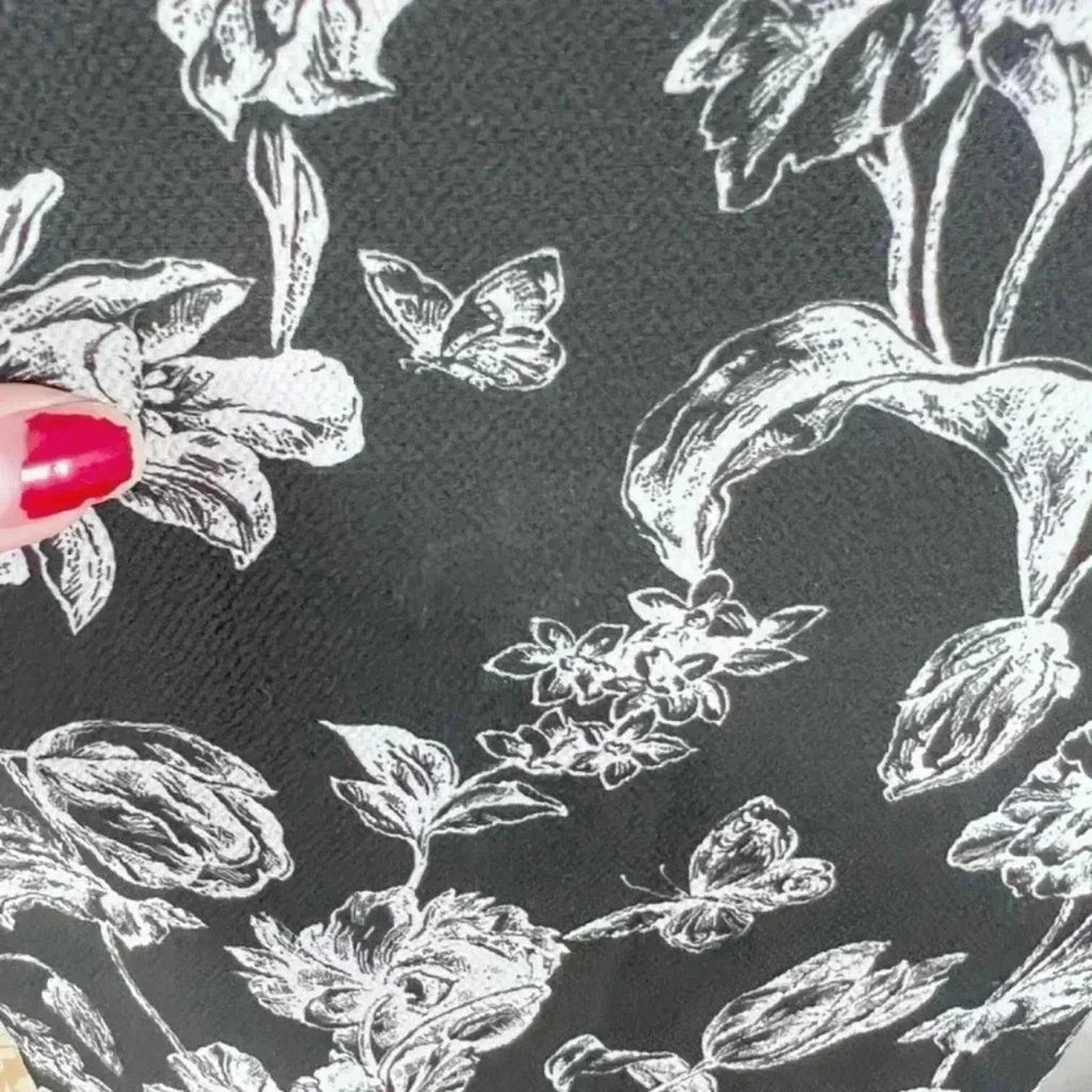 Halogen Black and White Floral Blouse Tank Top Business Casual Office Size S