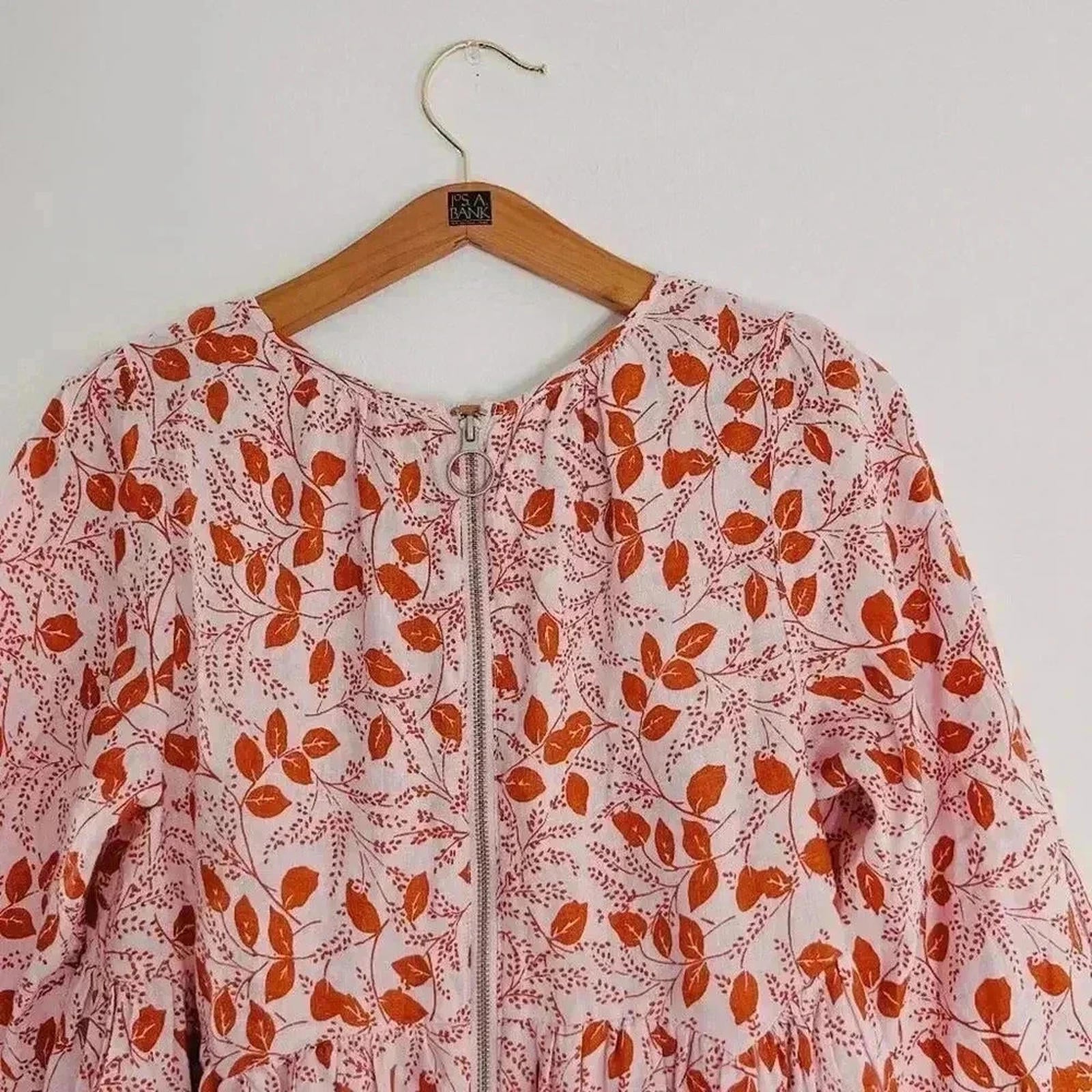NWT Free People Paper Hearts Light Pink Floral Babydoll Dress Boho Size S