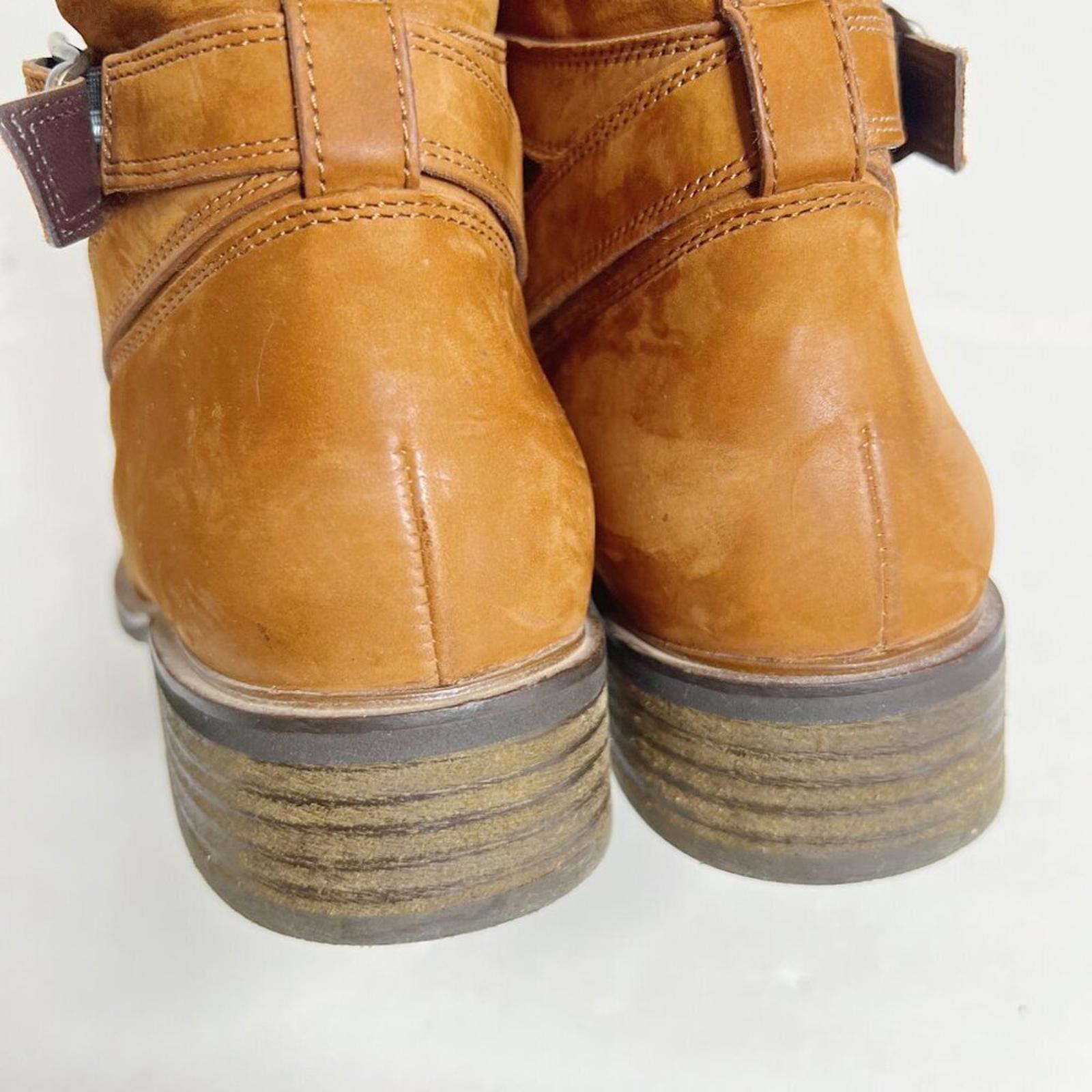Paul Green Denver Belted Biker Moto Booties Ankle Boots in Toffee Suede Size 7