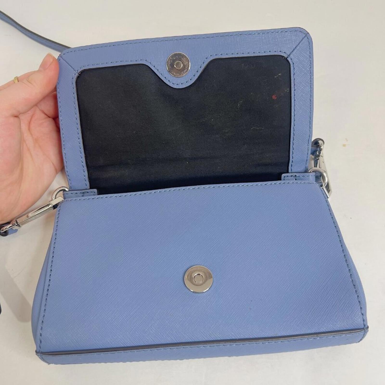 Rebecca Minkoff Jill Saffiano Crossbody Bag With Tassel Leather Blue Periwinkle