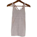 Lululemon Light Pink Grey Striped Workout Tank Yoga Workout Women's size 4