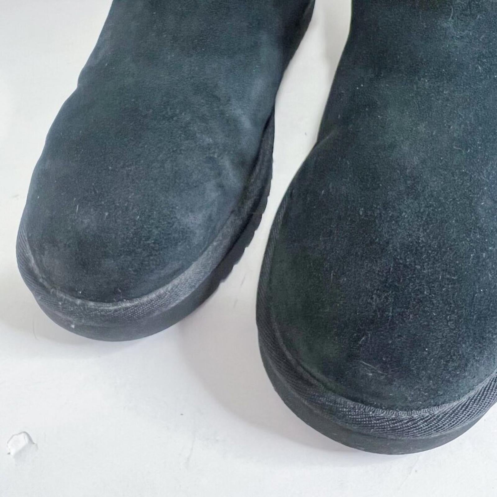 Koolaburra by Ugg Black Shearling Boots Fuzzy Leather Winter Fur Size 10