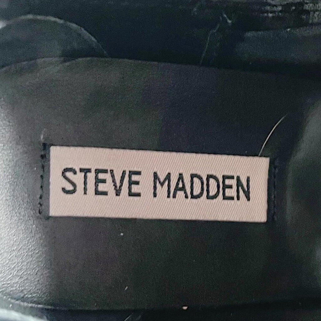 Steve Madden Patricia Black Leather Chelsea Boot Pointed Toe Bootie Size 10