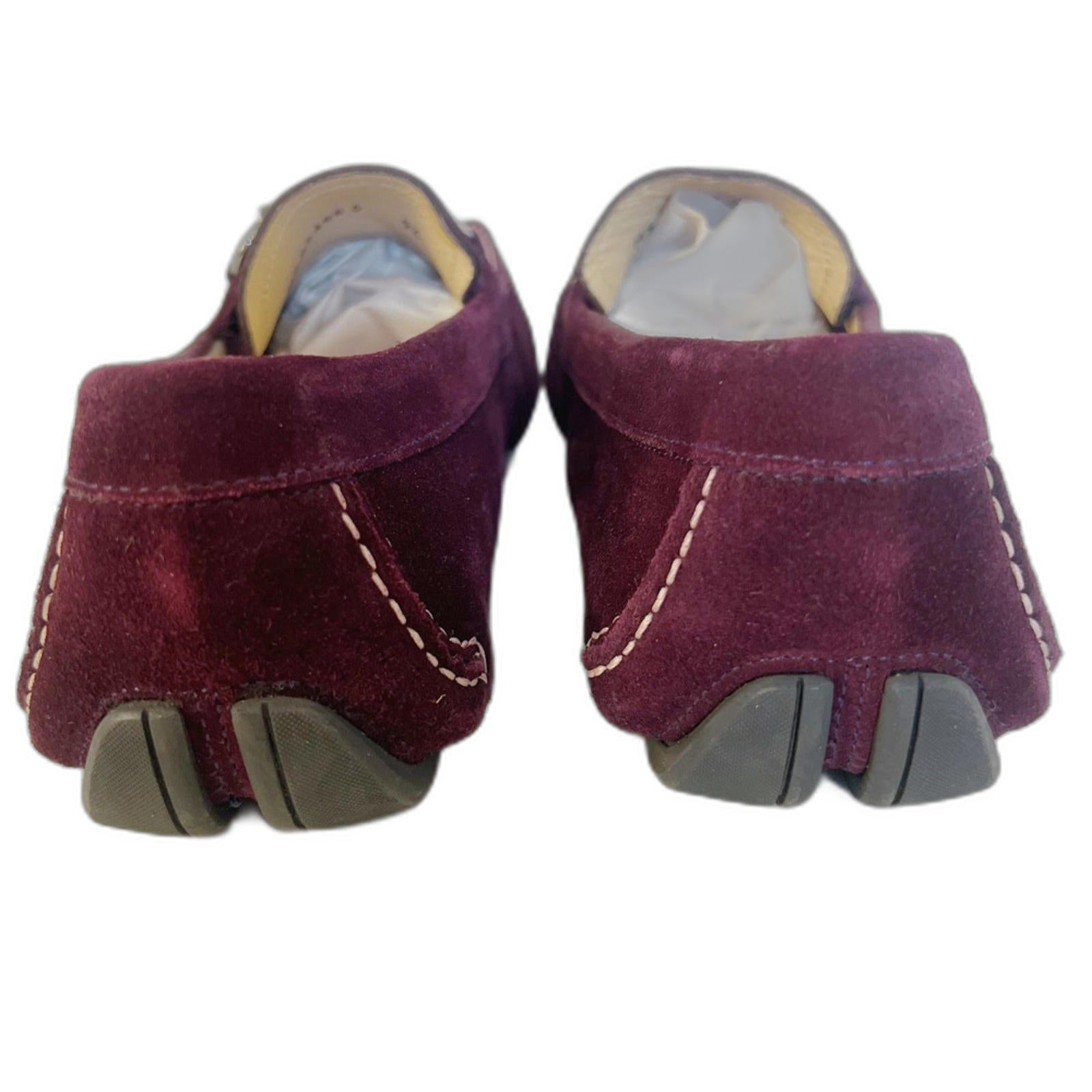 Salvatore Ferragamo Men's Gancini Suede Bit Loafers Purple Plum Men's Size 9.5