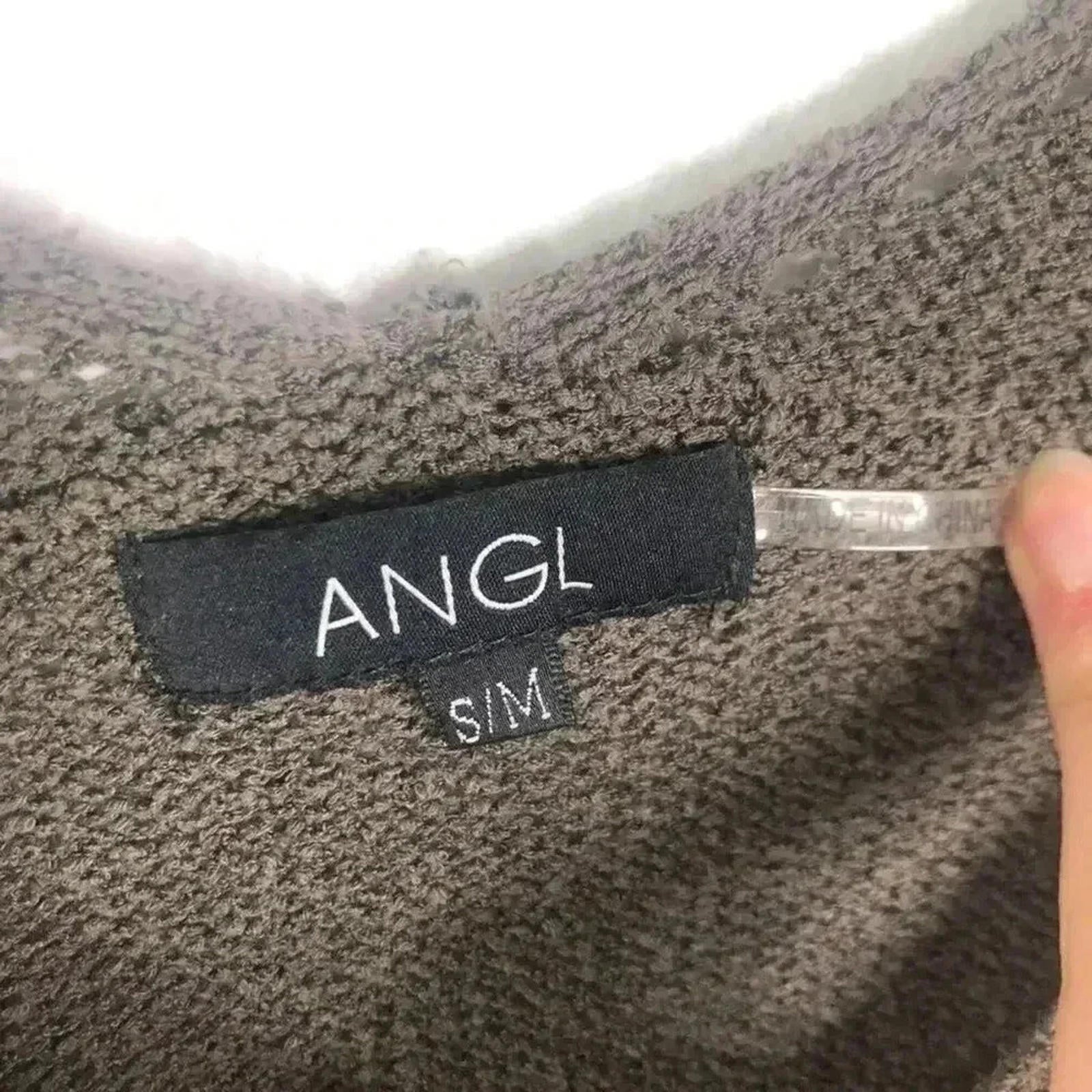 ANGL Brown Knit Sweater Exposed Seams V Neck Grunge Punk Women's Size S/M