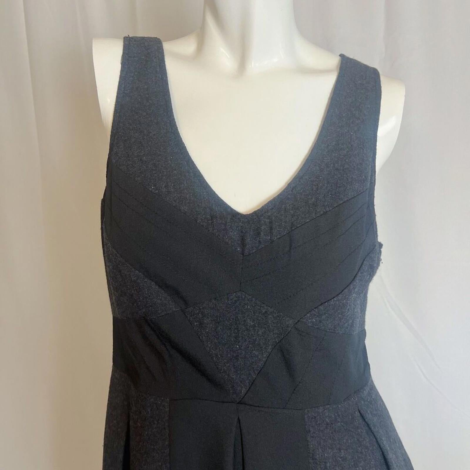 Kimchi Blue Wool Blend Black Charcoal Grey A Line Cocktail Dress Women's Size 8