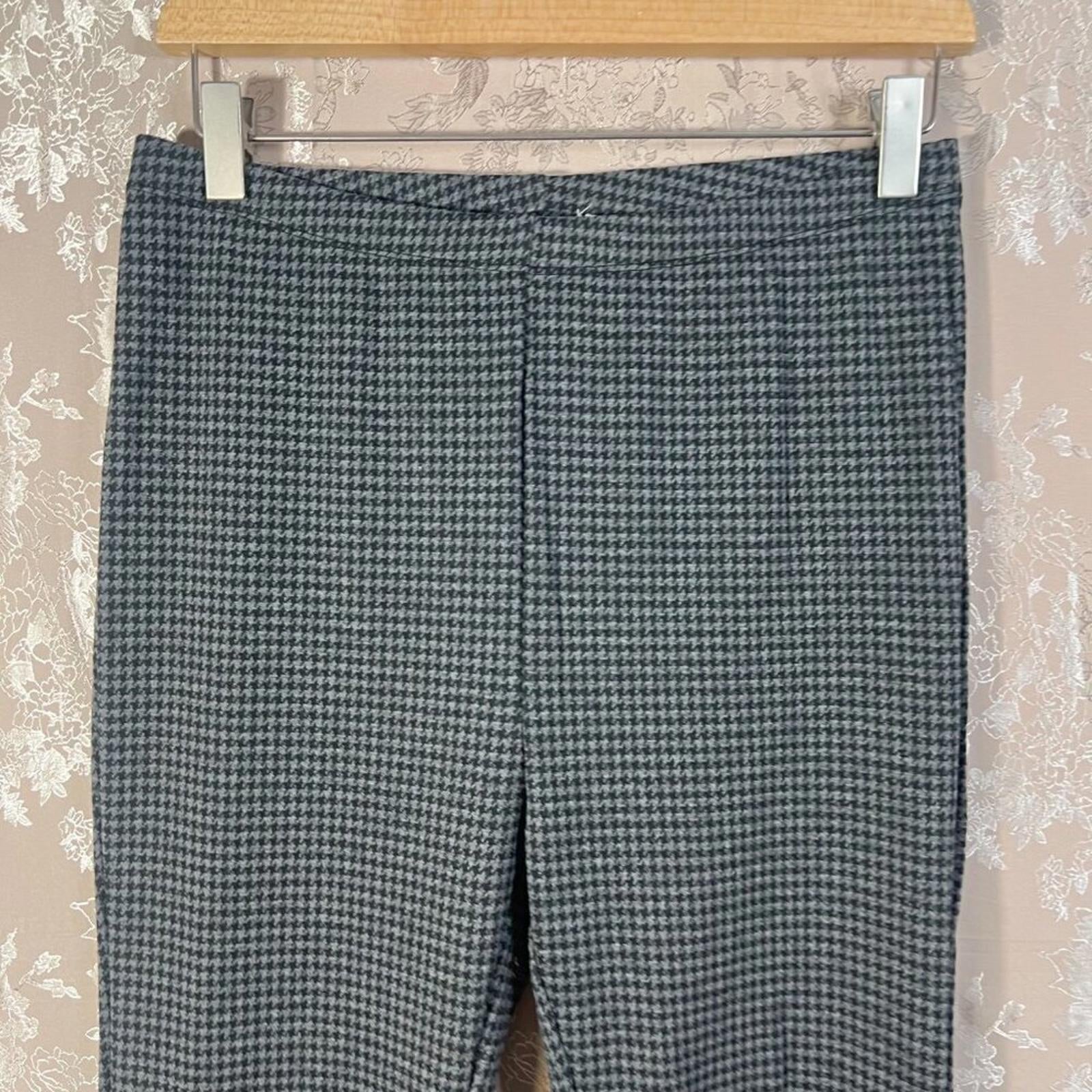 Bear Dance Black and Grey Houndstooth Flared Pants Women's Size L