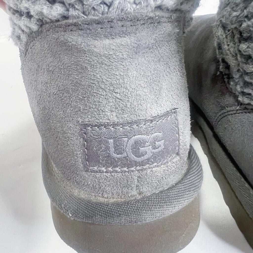 UGG Australia Shaina Boots Grey Charcoal Knit Tall Boots Foldover Size 7
