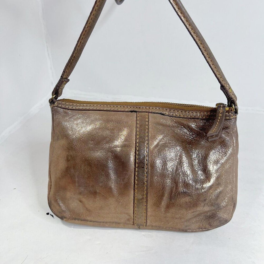 Fossil Erin Copper Metallic Leather Crossbody Bag Purse