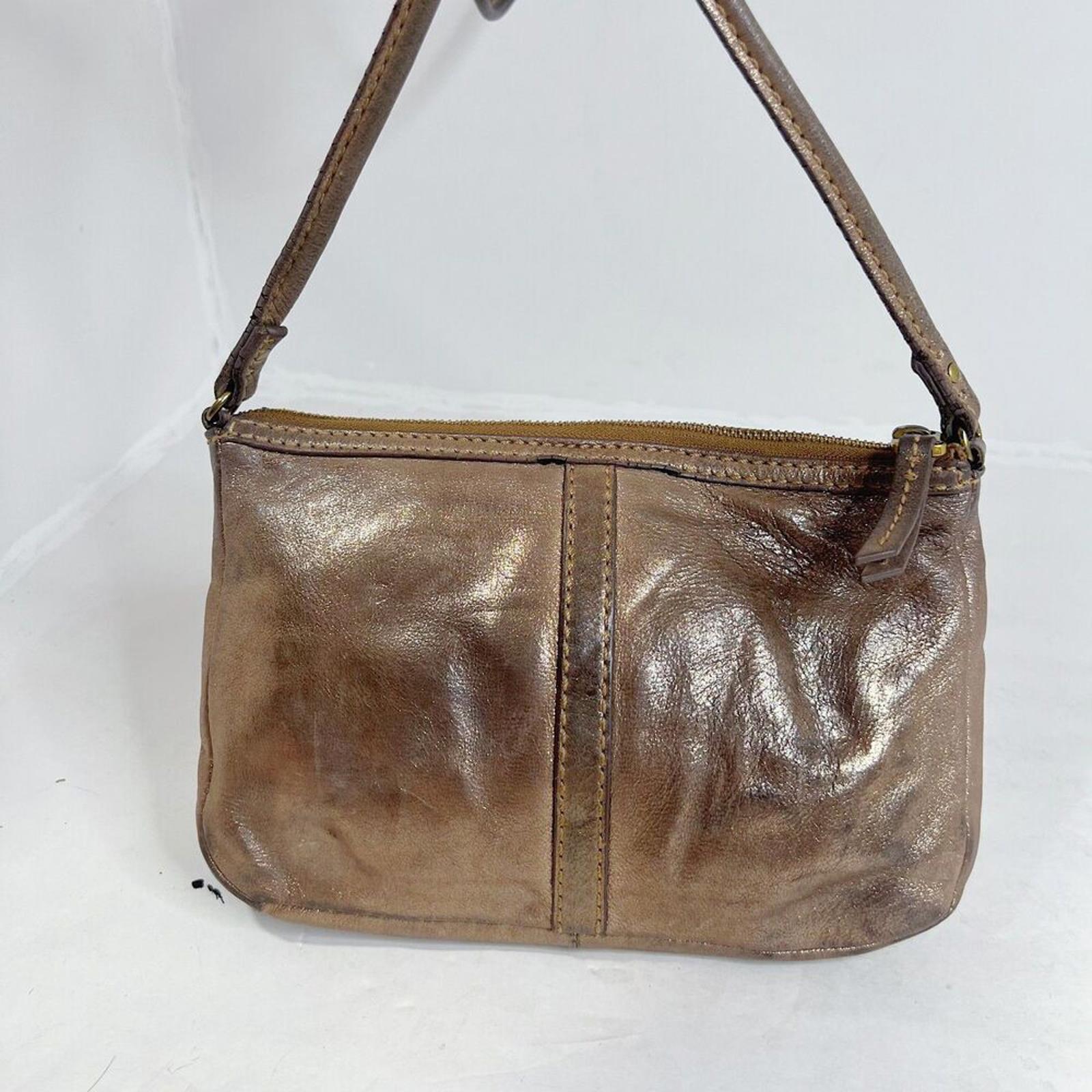 Fossil Erin Copper Metallic Leather Crossbody Bag Purse