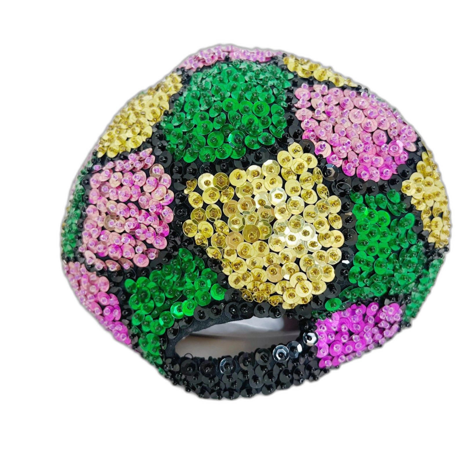Handmade Sequined Hat Mardi Gras Baseball Cap Newsboy Cap Party Green Purple