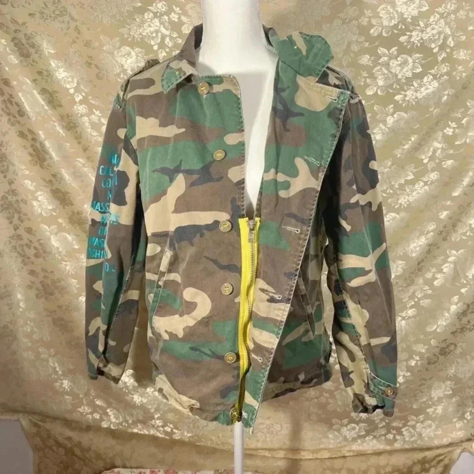 Drifter Industries Camo Military Jacket Army Coat Women's Size S