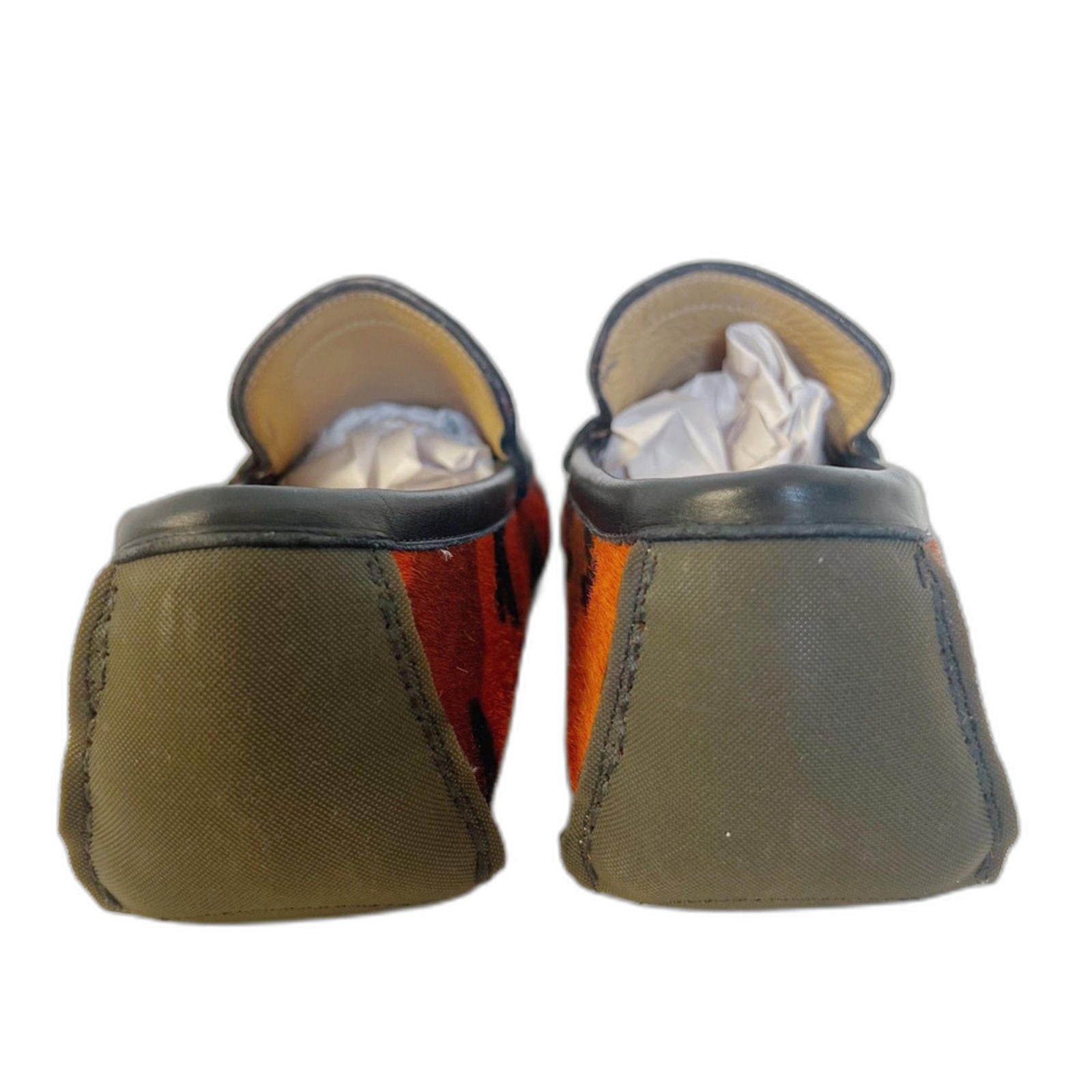 Harrys of London RARE Men's Orange Camo Calf Hair Loafers Driving Size 9.5