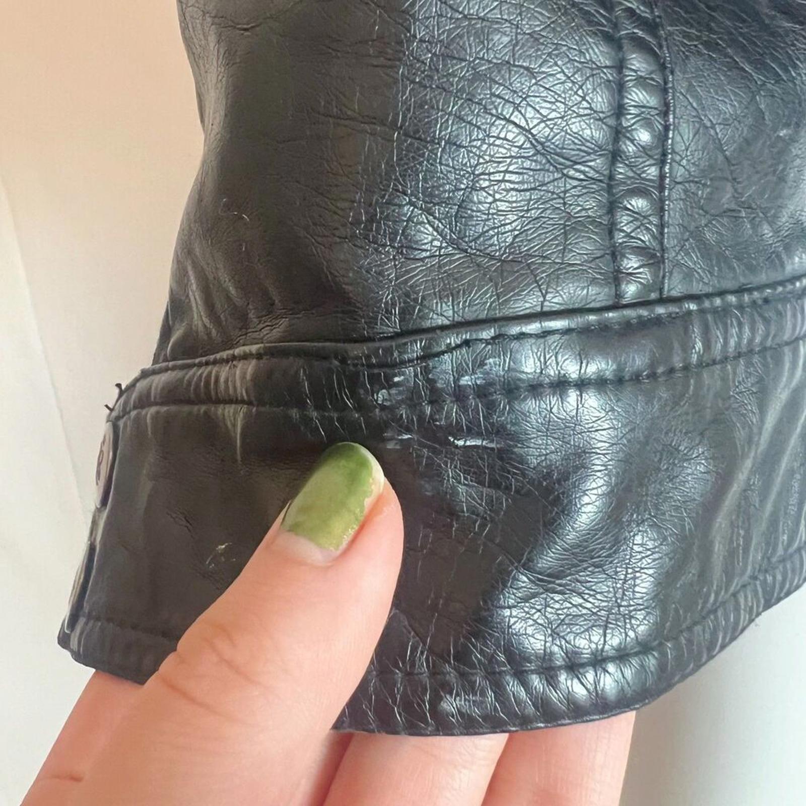 y2k Vintage Brave Sould Faux Leather Moto Jacket Women's Size M