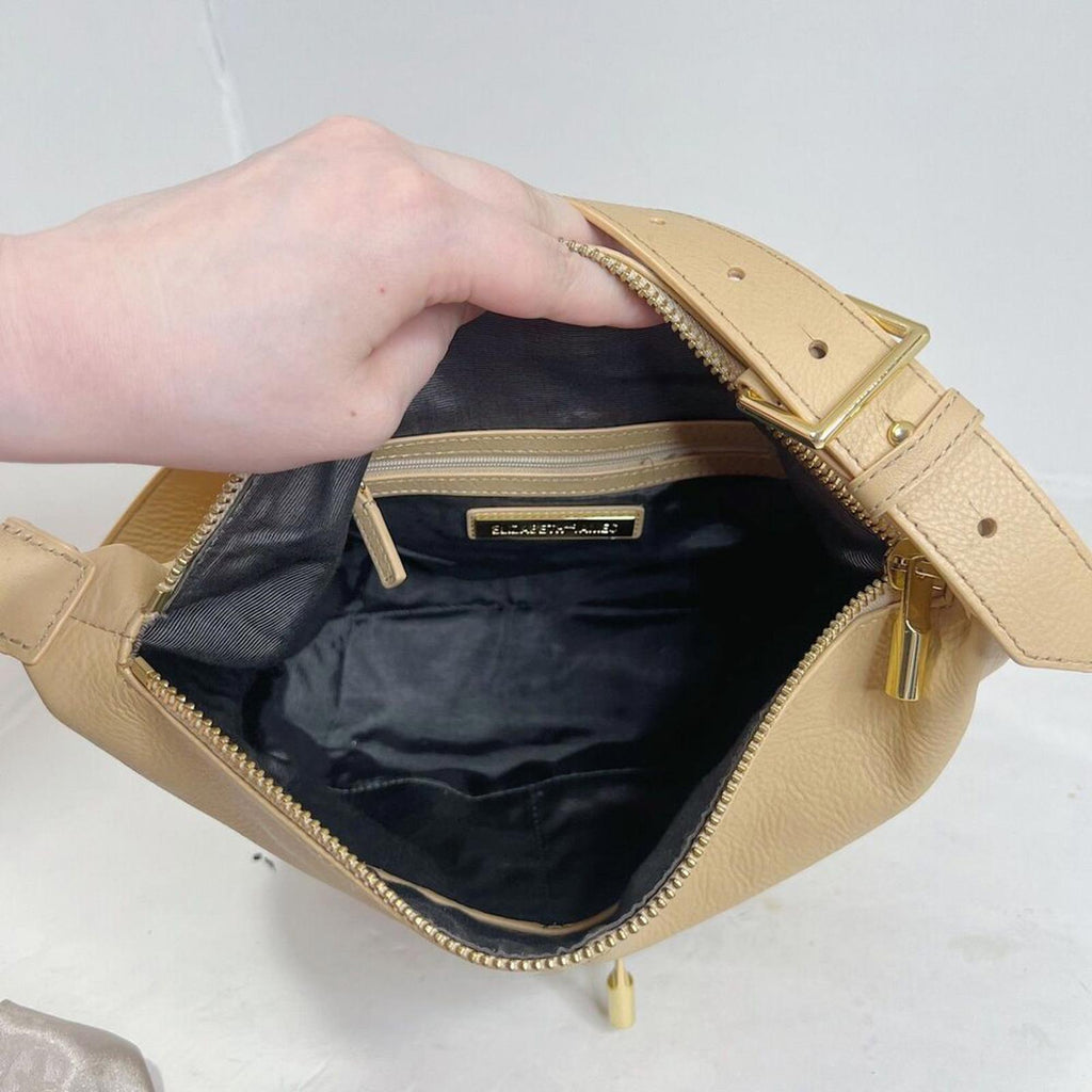 Elizabeth and James Tan Leather Hobo Bag Shoulder Bag Purse Quiet Luxury