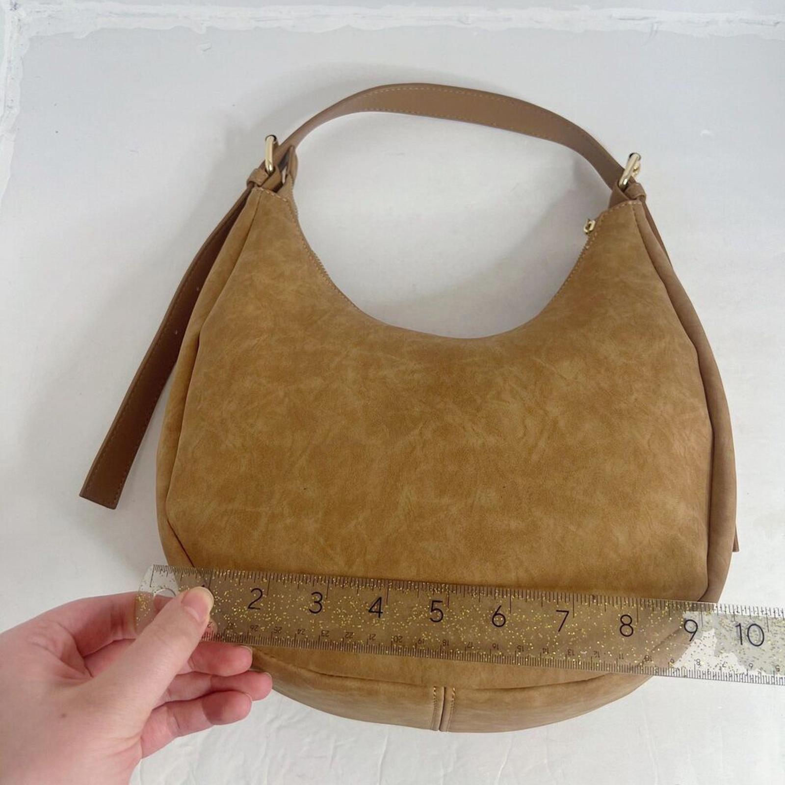 NWOT 4th and Reckless Una Faux Suede Crescent Bag in Brown Purse Handbag