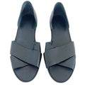 Vince Ida Open-Toed Flats D'Orsay Black Leather Sandals Women's Size 10