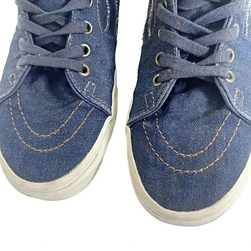 Vans Denim Sk8 Hi Dark Blue High Top Sneakers Skate Sneakers Women's Size 9.5
