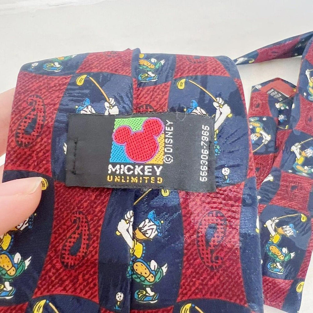 Vintage Disney Donald Duck Golfing Tie Father's Day Gift Golf Lover