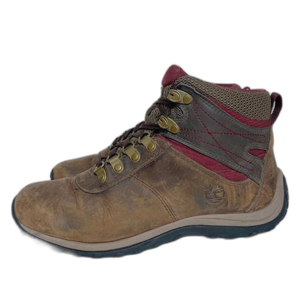 Timberland Women's Norwood Mid Waterproof Brown Leather Hiking Boots Size 7.5
