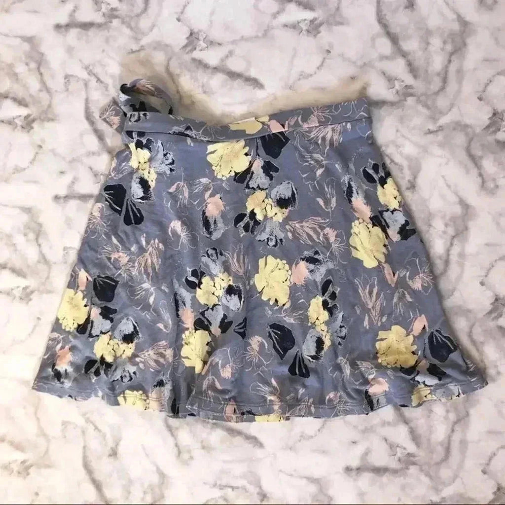Abound Periwinkle Floral Wrap Skirt Circle Skirt Women's Size XS