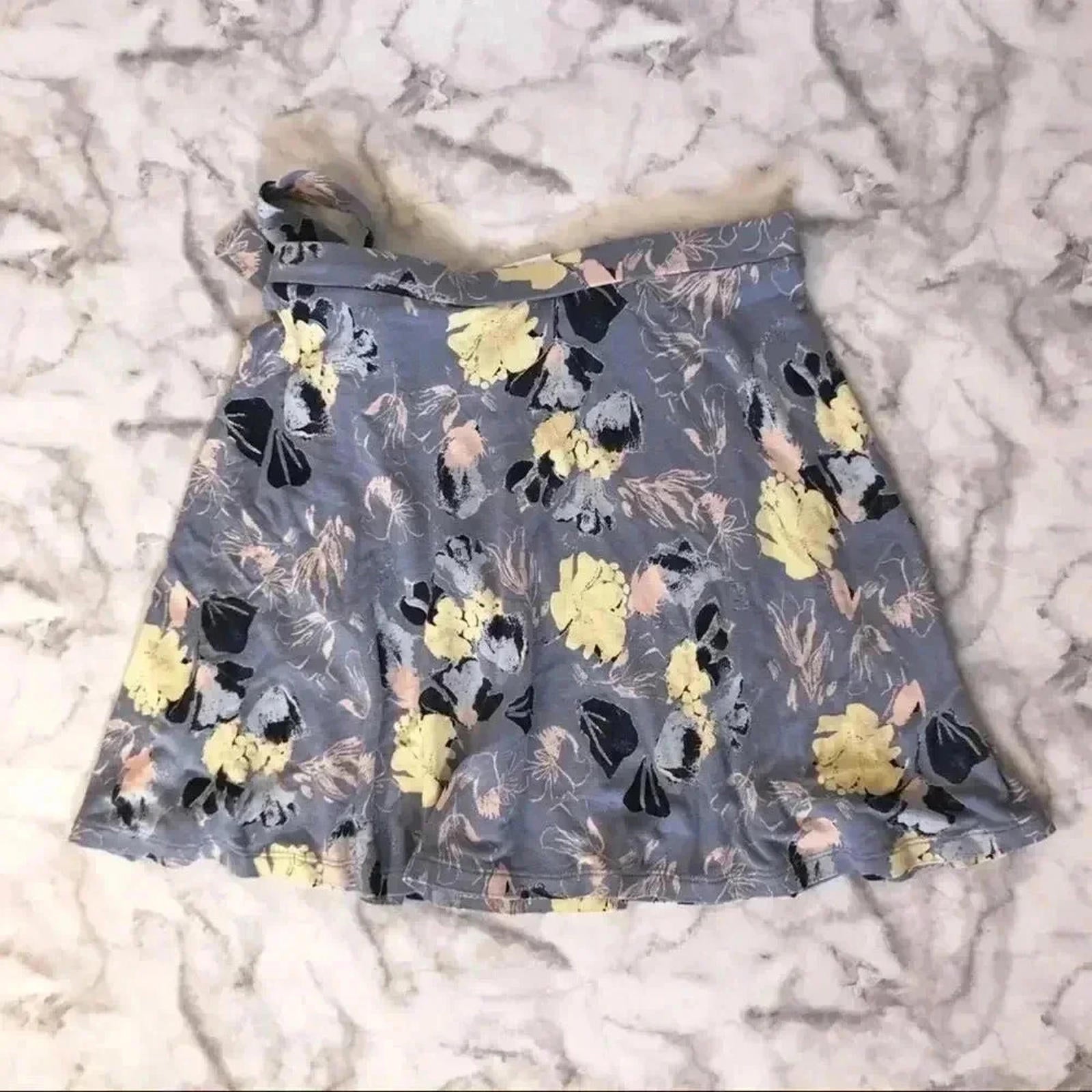 Abound Periwinkle Floral Wrap Skirt Circle Skirt Women's Size XS