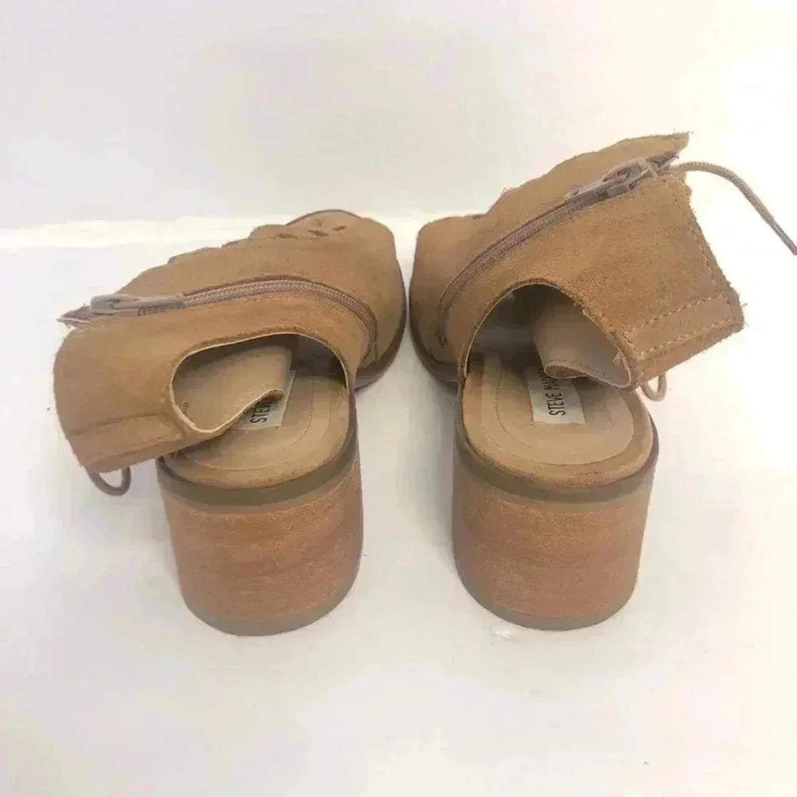 Steve Madden Adeline Booties Sandals Brown Suede Leather Women's Size 10