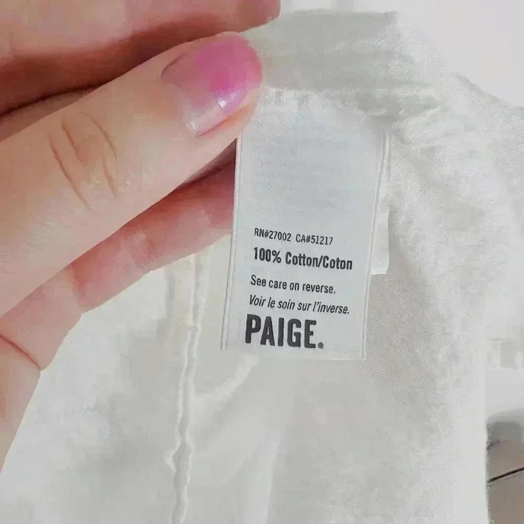 Paige White Blue Embroidered Peasant Blouse Western Country Women's Size M