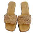 Sesto Meucci Tan Leather Platform Sandals Woven Braided Leather Size 8