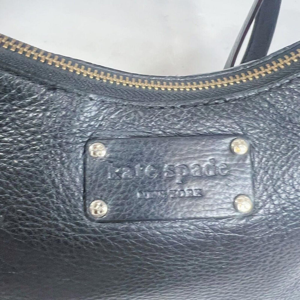 Kate Spade New York Black Pebbled Leather Crossbody Bag Tassel Purse