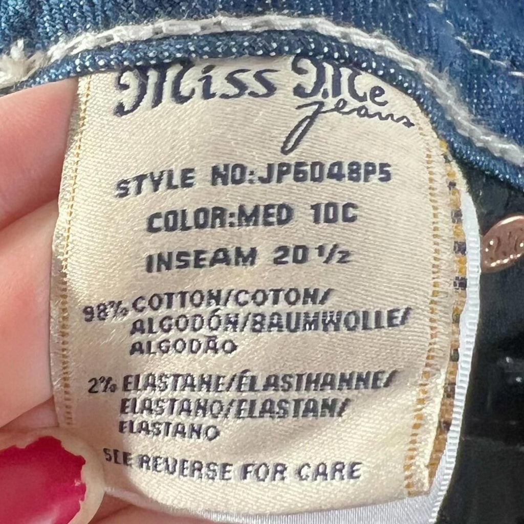 Miss Me Fleur De Lis Embellished Cropped Jeans Capri Women's Size 28
