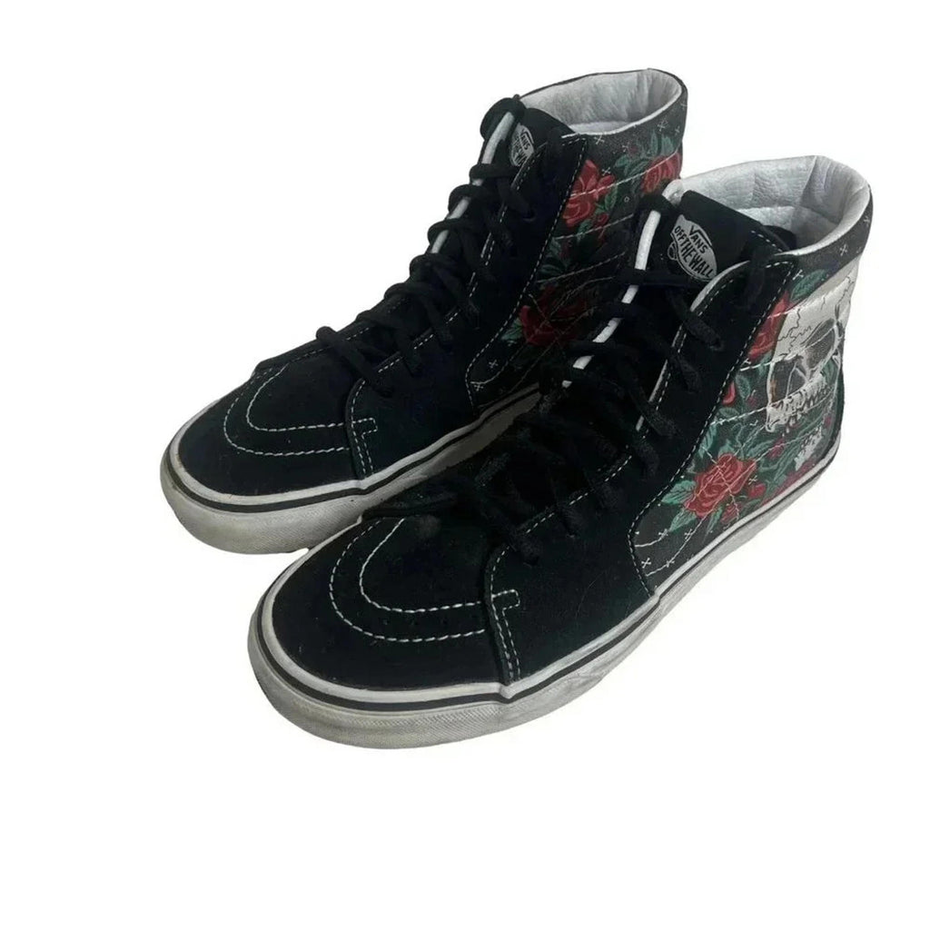 Vans Sk8-Hi Rose Skulls High Top Sneakers Men's Size 6.5