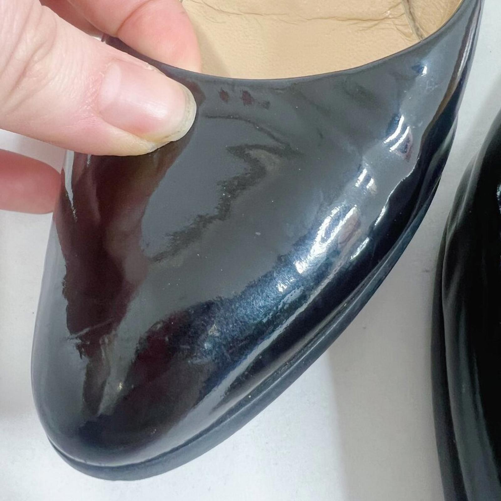 Giuseppe Zanotti Design Black Patent Leather Rounded Toe Pumps Heels Size 9