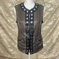 Vintage Ami Snakeprint Faux Leather Vest With Rivets Size M Punk Alternative