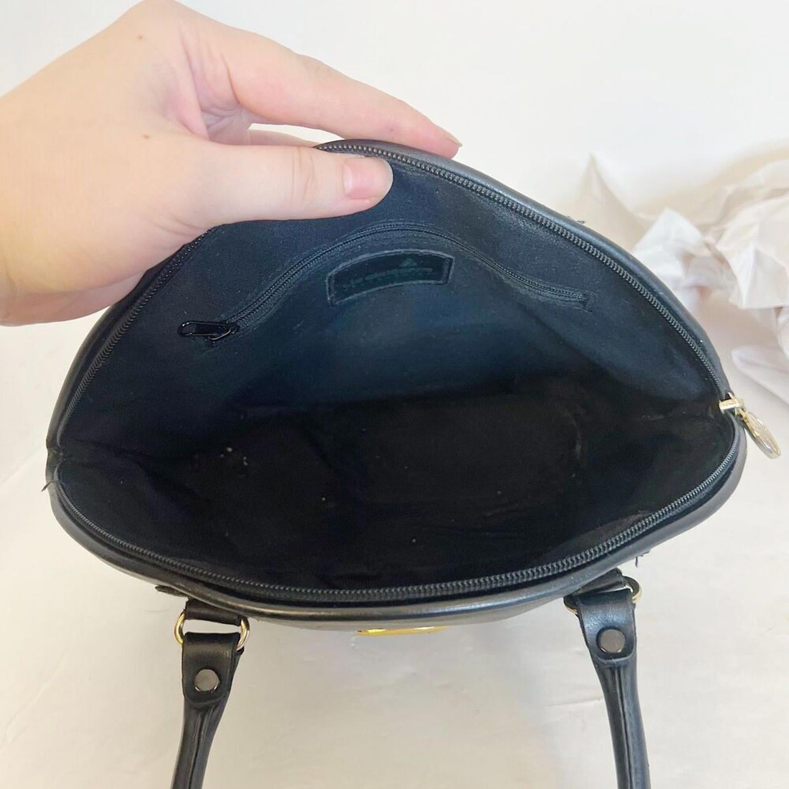 Vintage Liz Claiborne Black Leather Shoulder Bag Purse