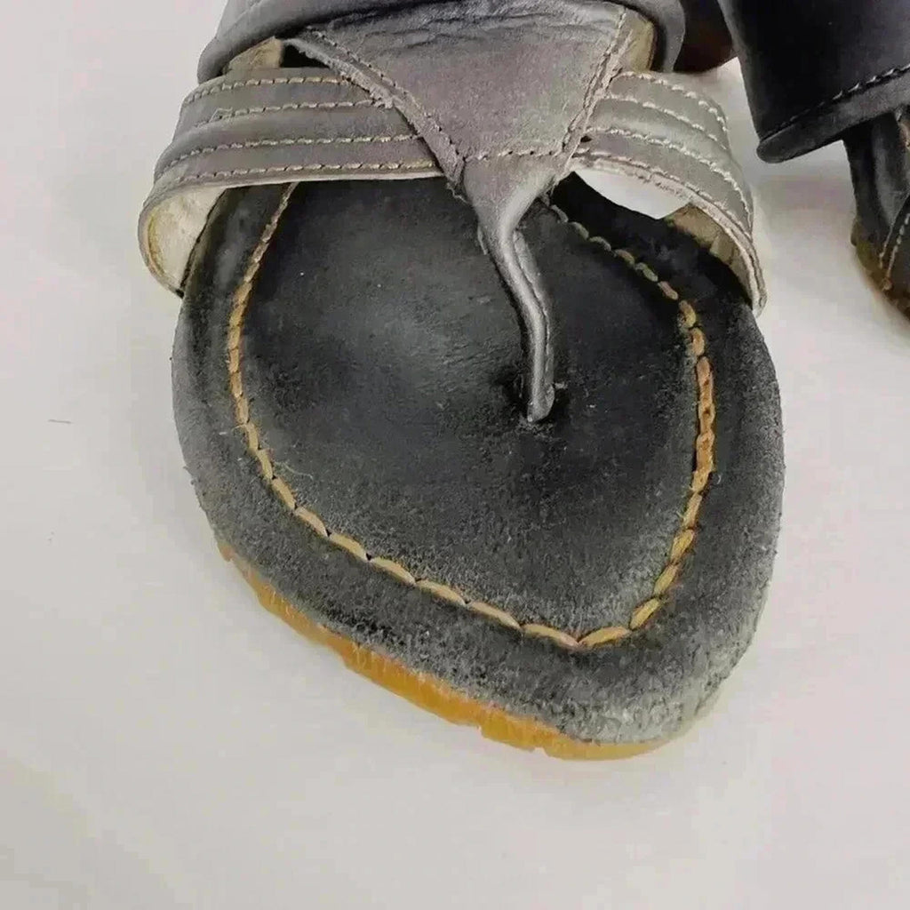 El Naturalista Leather Heeled Flip Flop Sandals Wedge Women's size 11 US