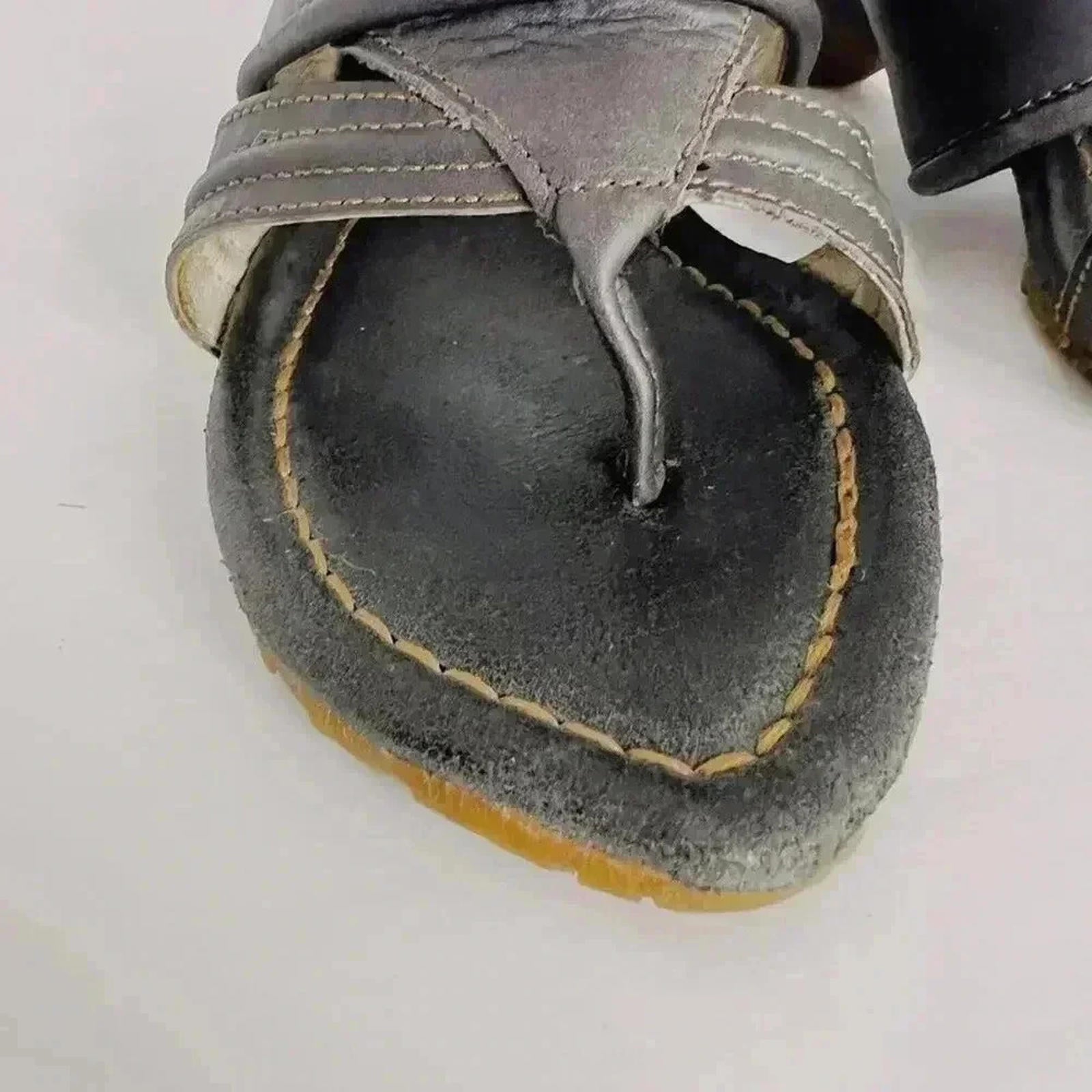 El Naturalista Leather Heeled Flip Flop Sandals Wedge Women's size 11 US