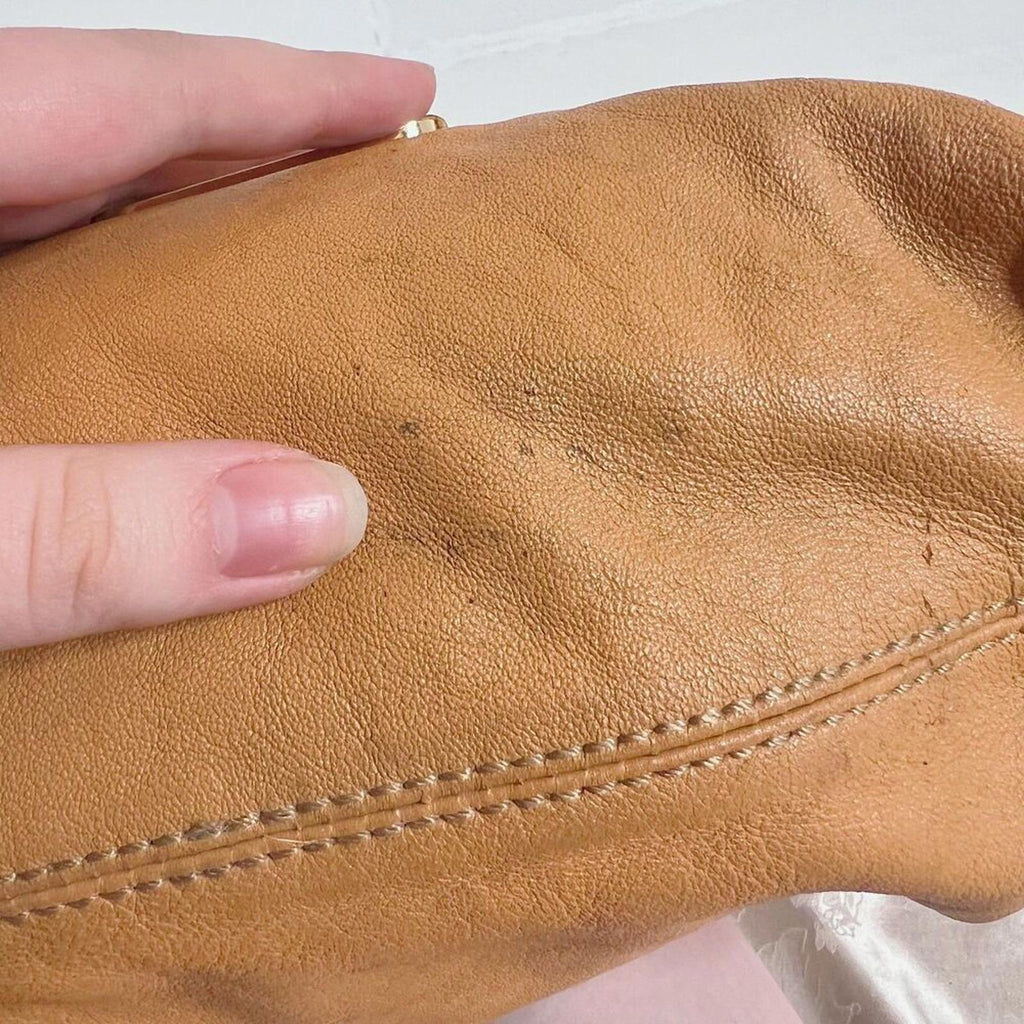 Michael Kors y2k Vintage ID Chain Hobo Bag Tan Light Brown Shoulder Bag