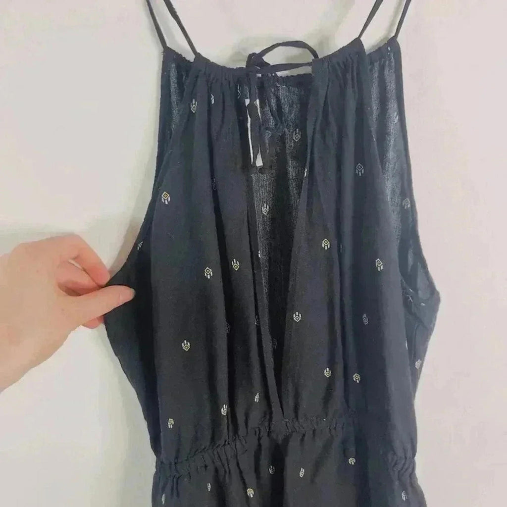 H&M X Coachella Boho Romper Boho Desert Black White Geometric Women's Size 10