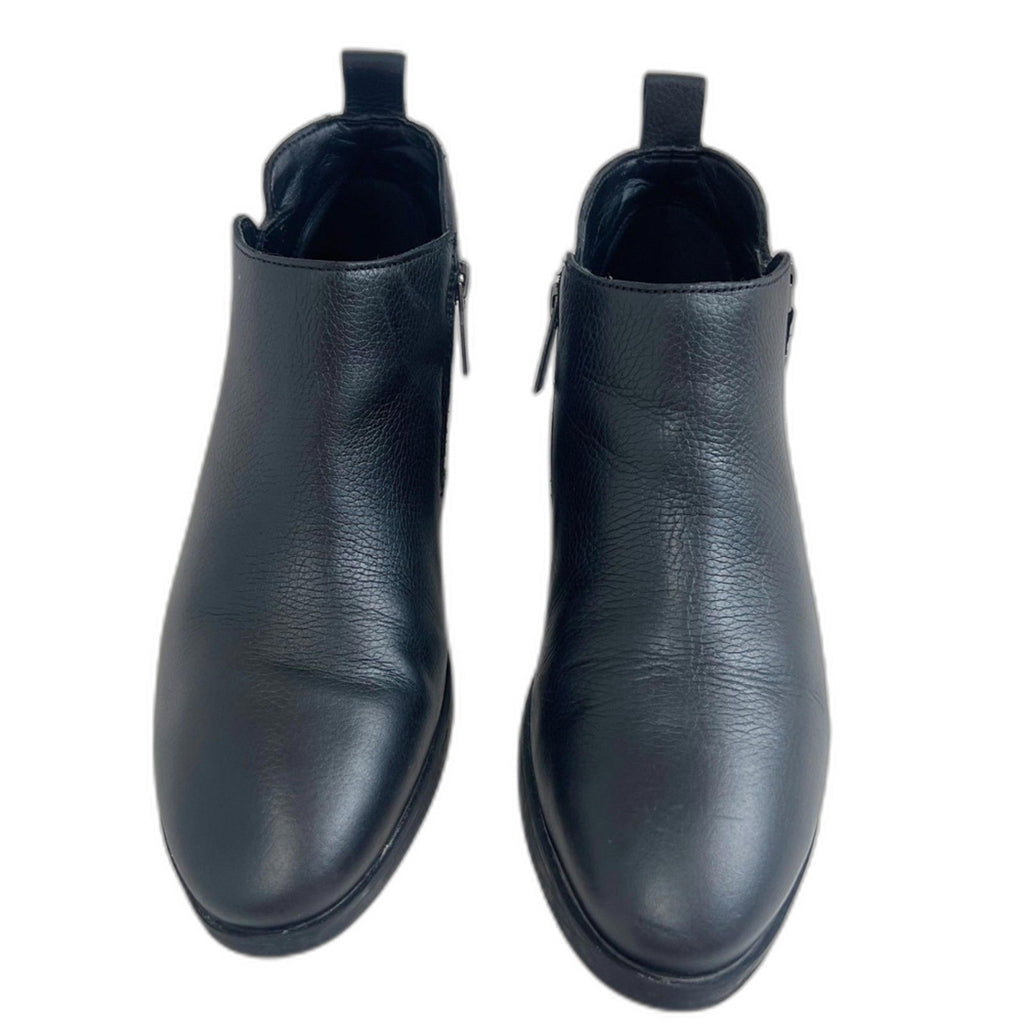 Vionic Cecily Black Leather Ankle Boot Bootie Arch Support Comfort Size 7.5