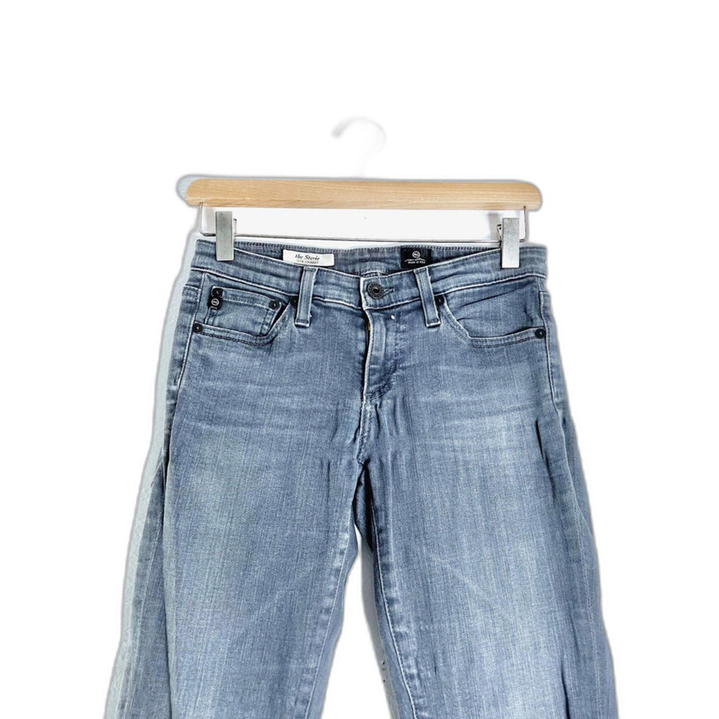 AG Adriano Goldschmied the Stevie Slim Straight Jeans Grey Women's Size 25R