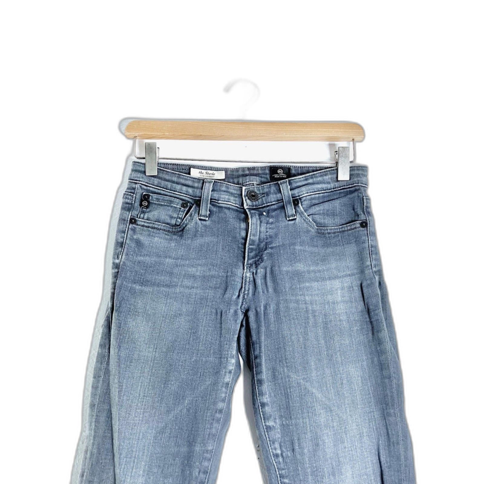 AG Adriano Goldschmied the Stevie Slim Straight Jeans Grey Women's Size 25R