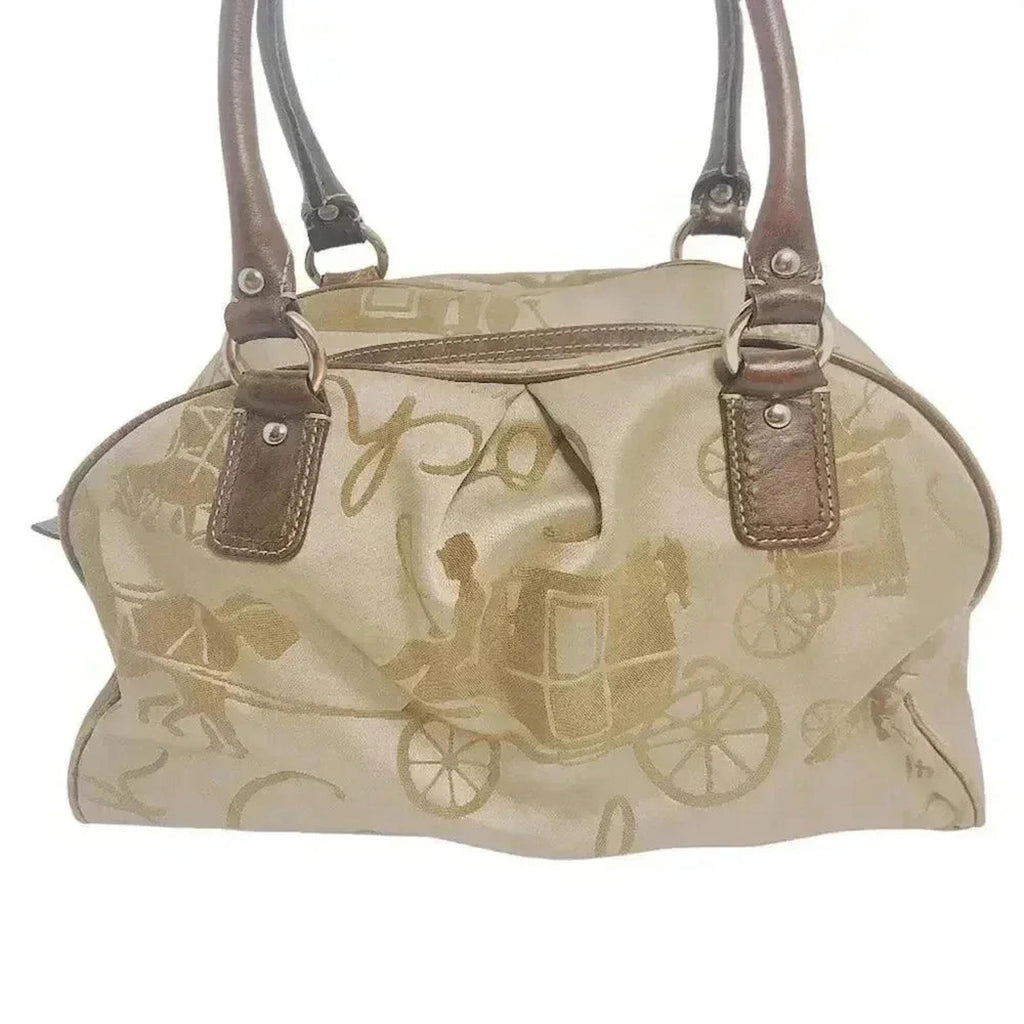Coach Golden Embroidered Stagecoach Handbag Shoulder Bag